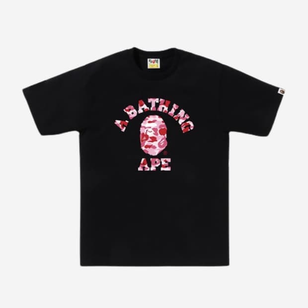 [2XL] 베이프 컬리지 반팔 카모 블랙핑크