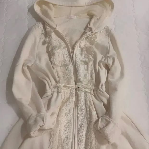 리즈리사 버터크림 리본 원피스 상의 후드집업 