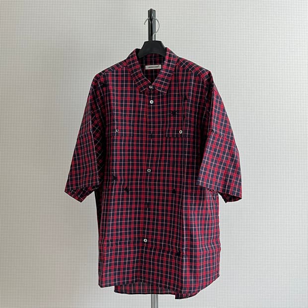 언더커버 24ss 인섹트 체크 셔츠 