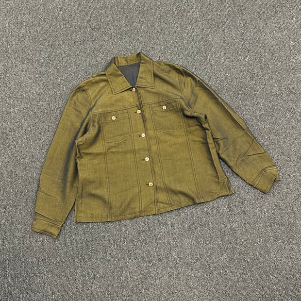 OS)Japanese vintage 여성 올리브 셔츠 자켓