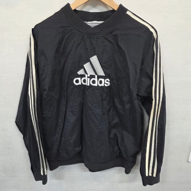 아디다스 올드스쿨 빈티지 빅로고 웜업 자켓 m