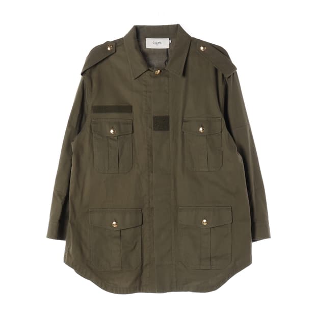 (새상품) 셀린느 밀리터리 재킷 라이트웨이트 트윌 카키