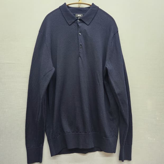 유니클로 모100% 카라 니트 L(L)