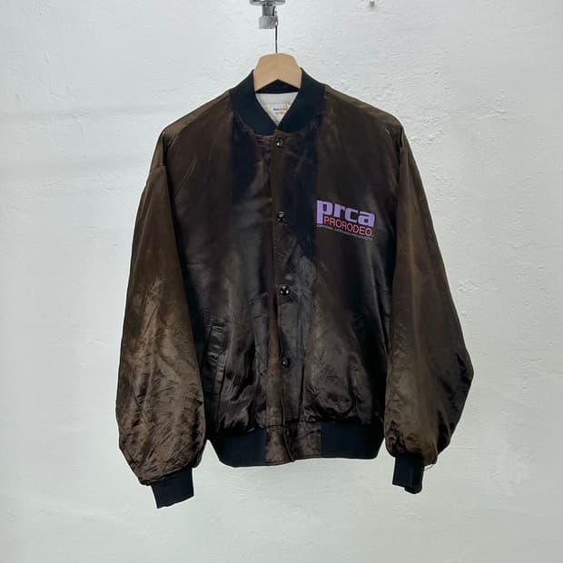 PRCA 프로 로데오 브라운 페이딩 새틴 자켓