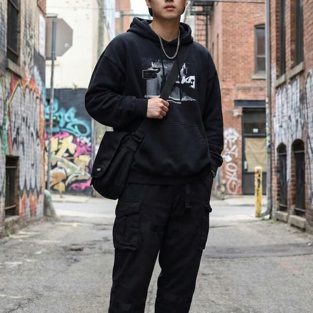 아디다스 유틸 블랙 카고 팬츠_L