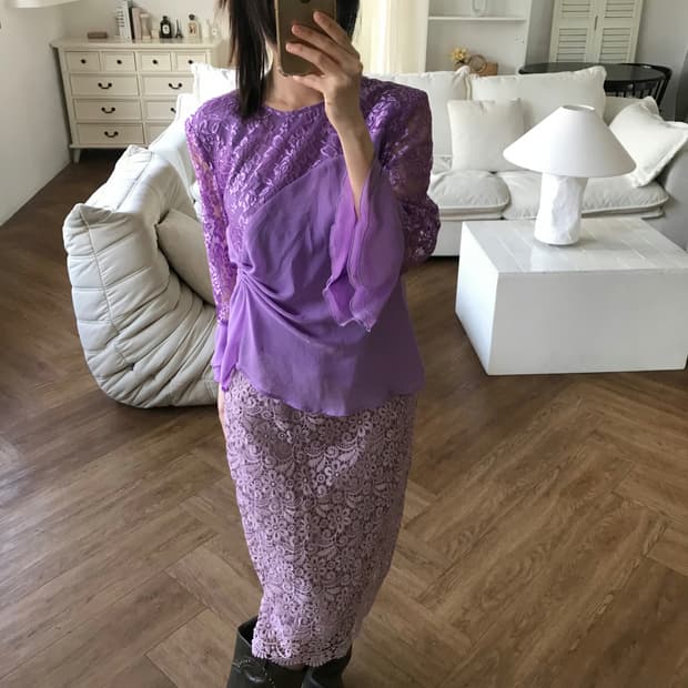 vintage purple lace blouse