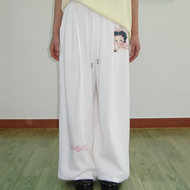 론론 베티붑 조거팬츠 화이트