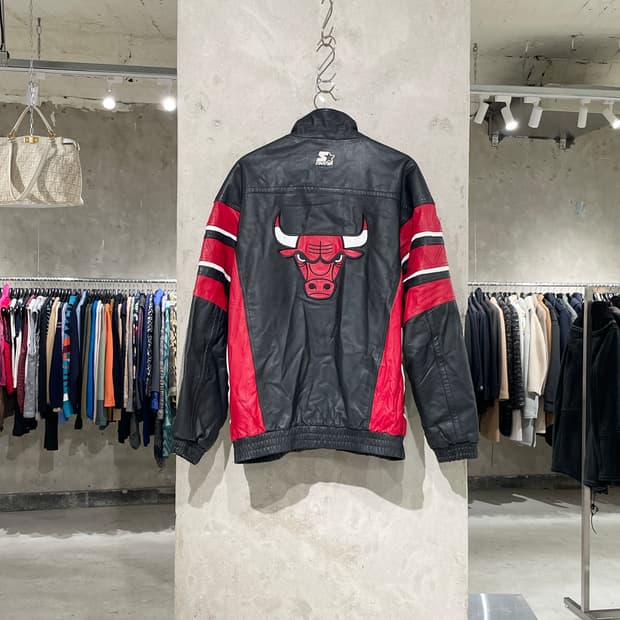 스타터 x 시카고 불스 90’s NBA 레더 자켓
