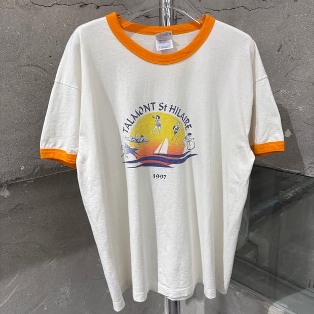90s 헤인즈 Tallmont St Hilaire 행사 링거 티셔츠