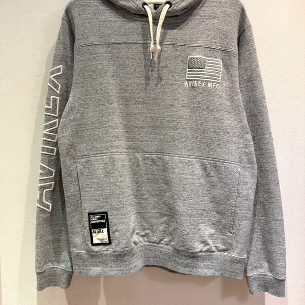 AVIREX Graphic Logo Grey Hooded