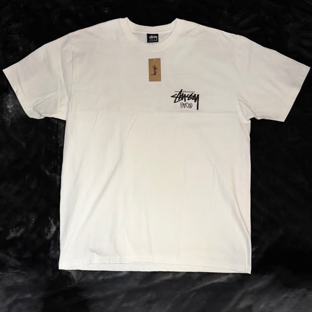 스투시 STUSSY 흰색 반팔 티셔츠 L 새상품