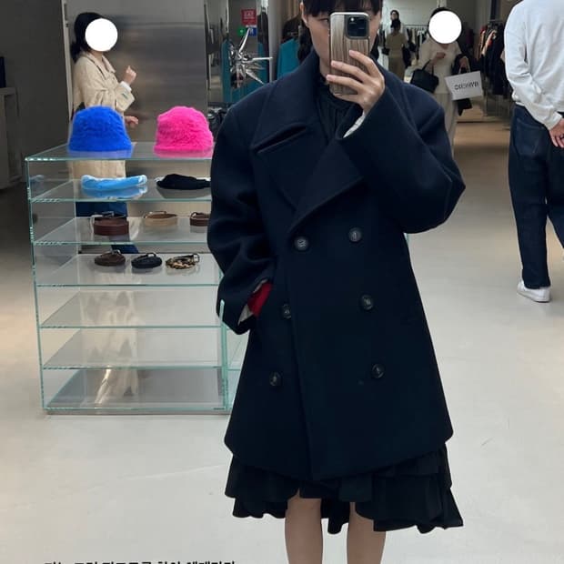 인스턴트펑크 오버사이즈 울 피코트 M