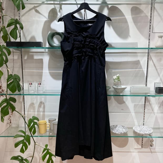 24aw 꼼데가르송 블랙 gabardine wool dress
