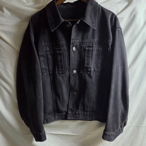 쿠어 투포켓 데님 자켓 흑청 M(100~105)