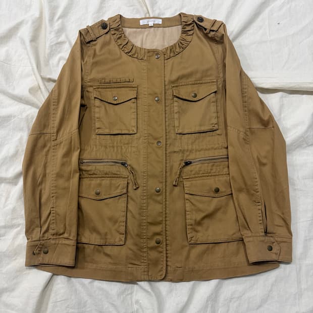 카멜 y2k 멀티포켓 유틸리티 자켓