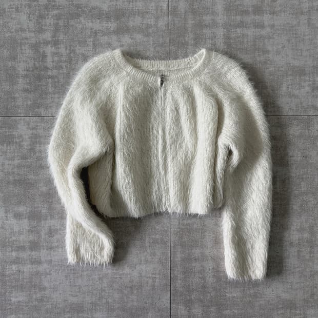 fluffy zip knit