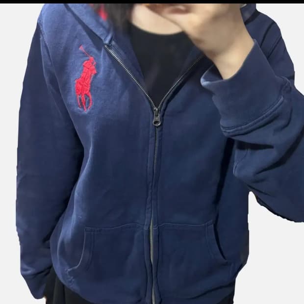 폴로 빅포니 네이비 후드집업 남녀공용 xl
