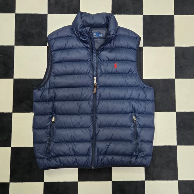 L 폴로랄프로렌 경량 패커블 오리털 다운 베스트 네이비