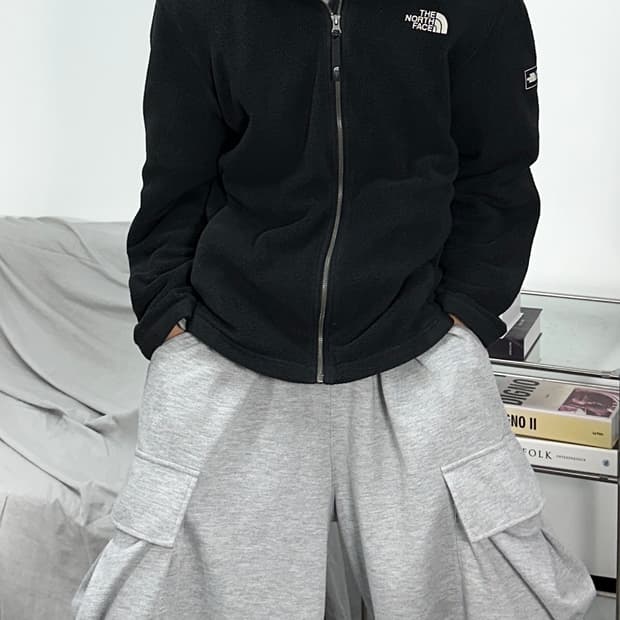 노스페이스 블랙 플리스 자켓 100