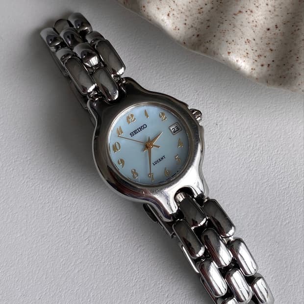 Seiko 세이코 lucent 루센트 데이트 라이트블루 쿼츠
