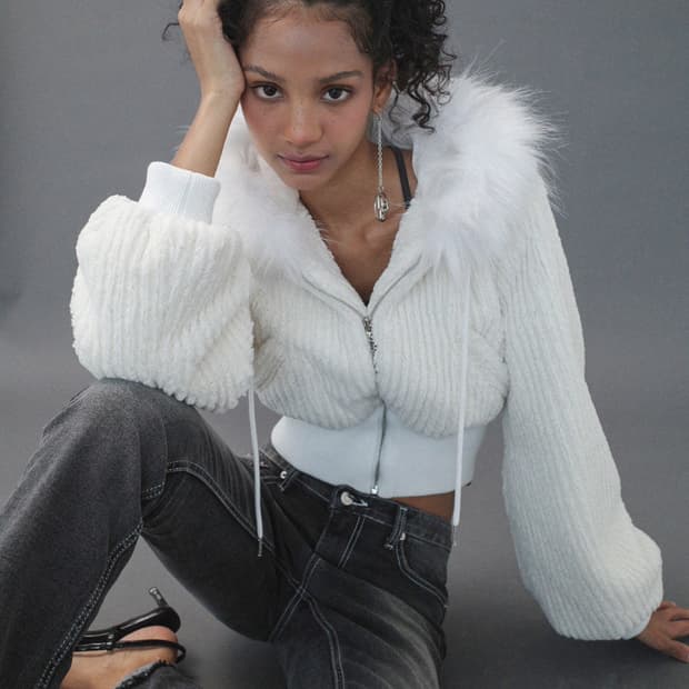 드라이로즈 스노우 플레이크 후드집업