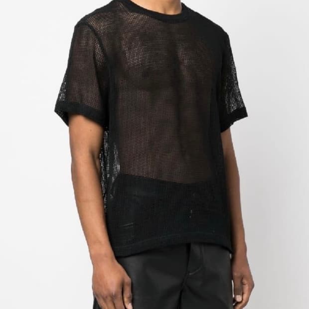 Stussy 스투시 코튼 메쉬 SS 크루 블랙