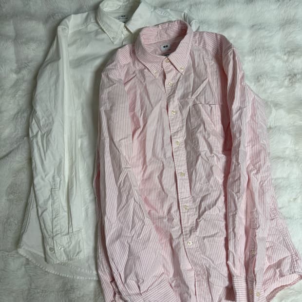 [L] 유니클로 슬림핏 옥스포드 셔츠 2종 일괄 판매