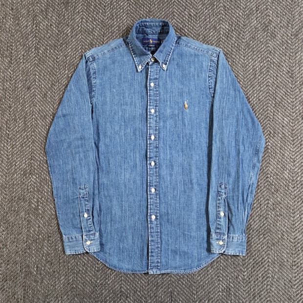 신형 QR 폴로 랄프로렌 클래식핏 샴브레이 데님셔츠
