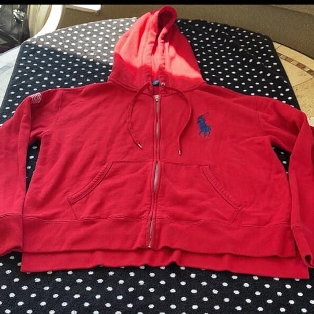 폴로 랄프 로렌 빅포니 하이-로우 후드 집업