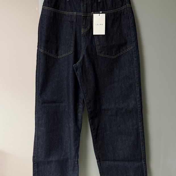 (새상품) 르아르 - 커브드 와이드 생지 데님 팬츠