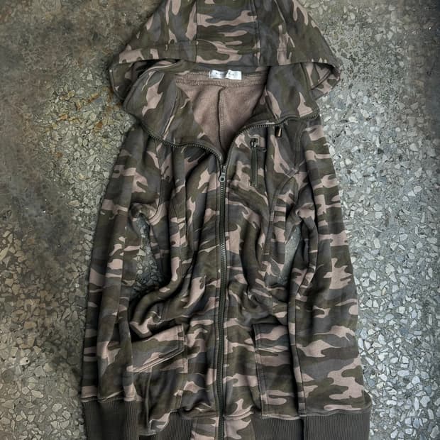 *rare design 2000s jpn 밀리터리 하이넥 y2k 후드집업