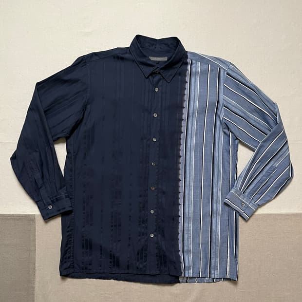 Suzusan stripe dye shirt 스즈산 스트라이프 다잉 셔츠