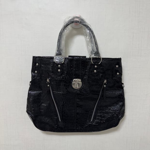 새상품 블랙 크로커다일 빅 토트백 가방 베스티벨리 숄더백 빈티지 갸루