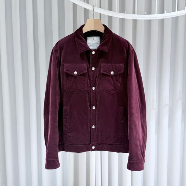 (A+/XL) / 브루넬로 쿠치넬리 코듀로이 버건디 봄버 자켓