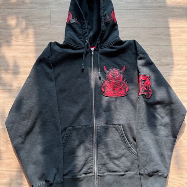 22SS 슈프림 데몬 후드집업 블랙