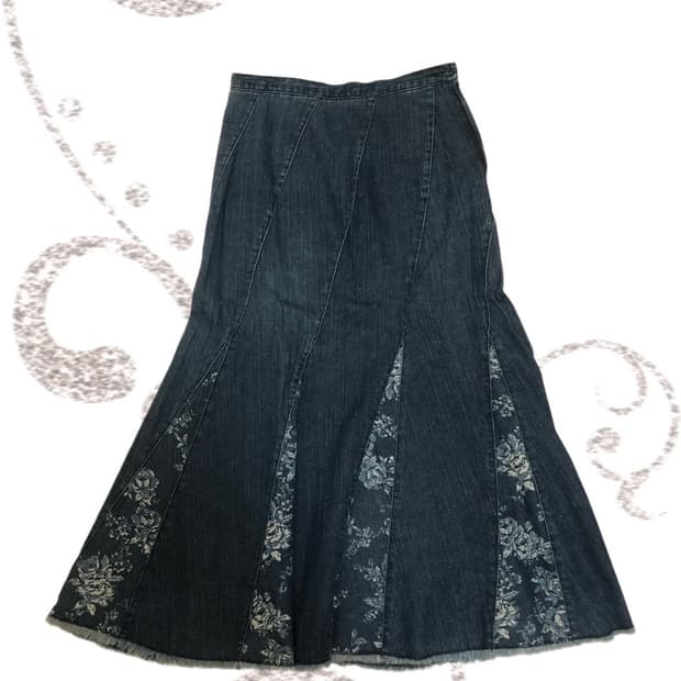 Flower  Denim Skirrrt