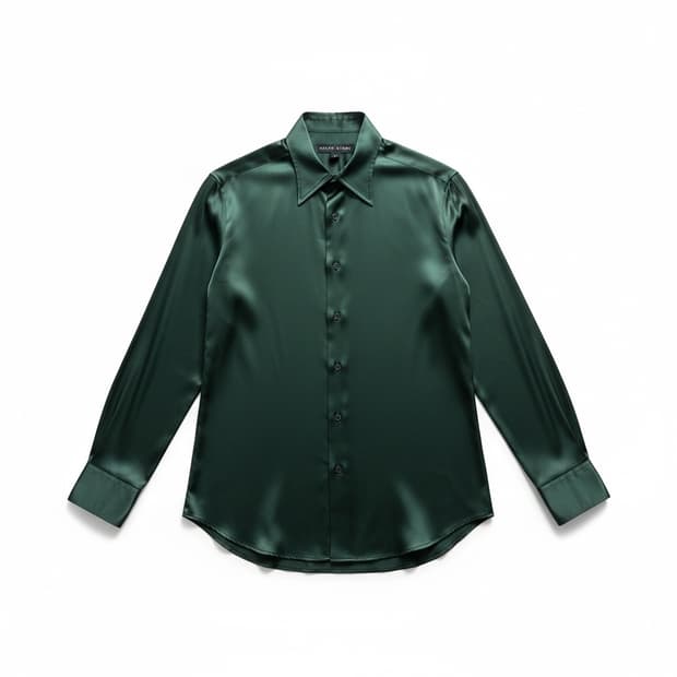 랄프로렌 그린 새틴 드레스 셔츠