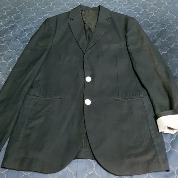 (빈티지) 빈폴 슬림핏 리얼버튼 클래식 코튼 블레이저 네이비 (M)