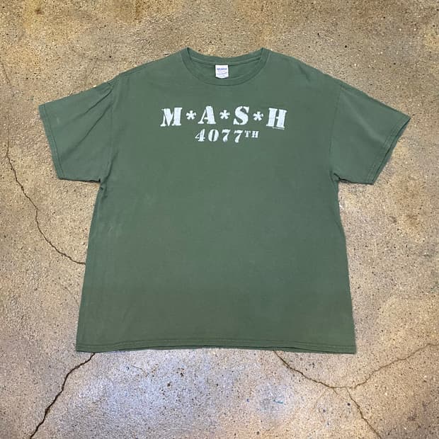 미국 빈티지 길단 MASH 프린팅 반팔티 밀리터리느낌
