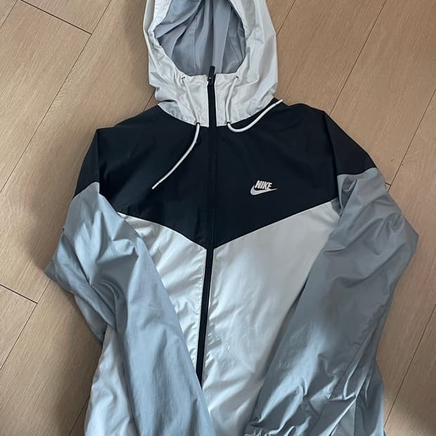나이키 윈드러너 바람막이 화이트 흰검 그레이 XL