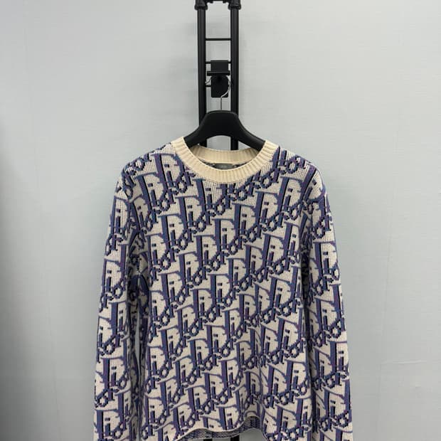 디올 오블리크 스투시 니트 L