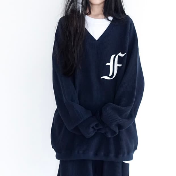 샵페어리 waffle boxy MTM (navy)