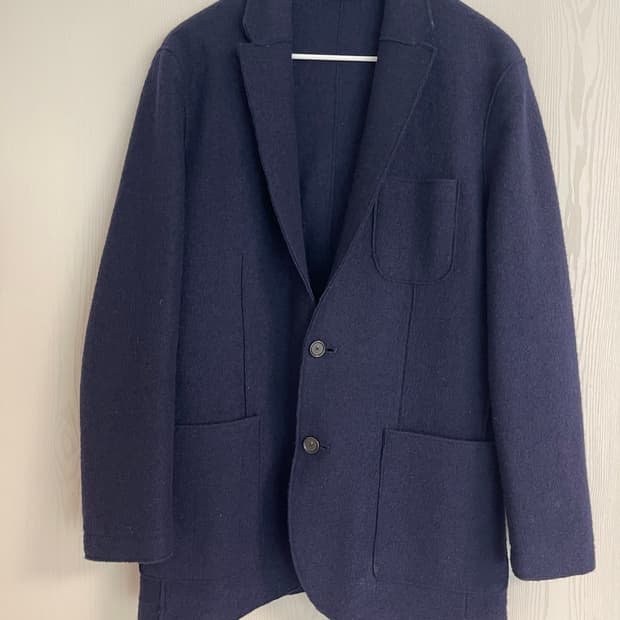 맨온더분 언컨 울 혼방 자켓 네이비 M(100)