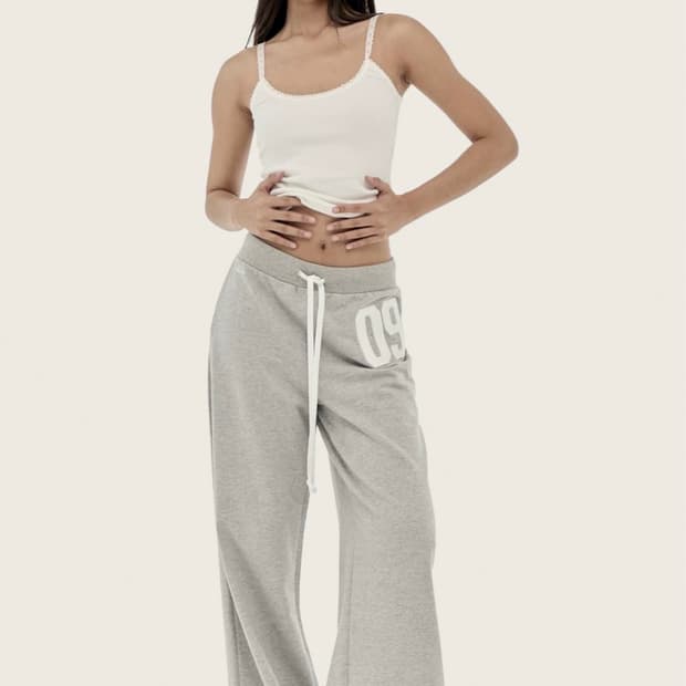 09 Numbering straight pants, Gray