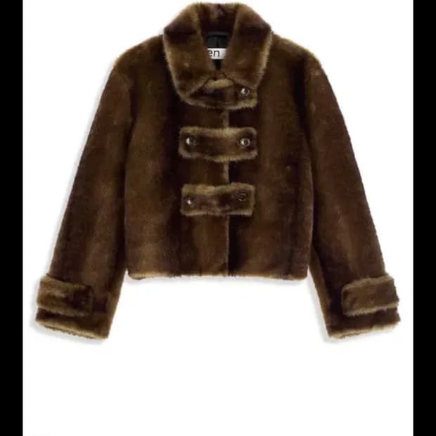 open yy 오픈와이와이 퍼자켓 브라운