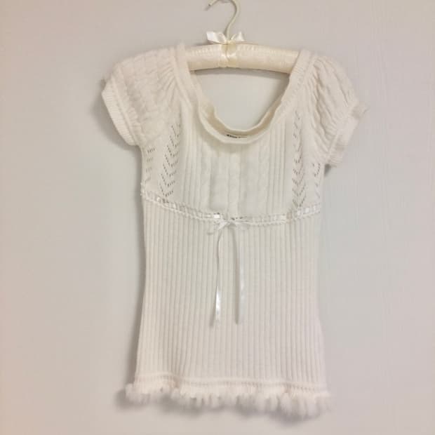 vintage ivory angel knit top