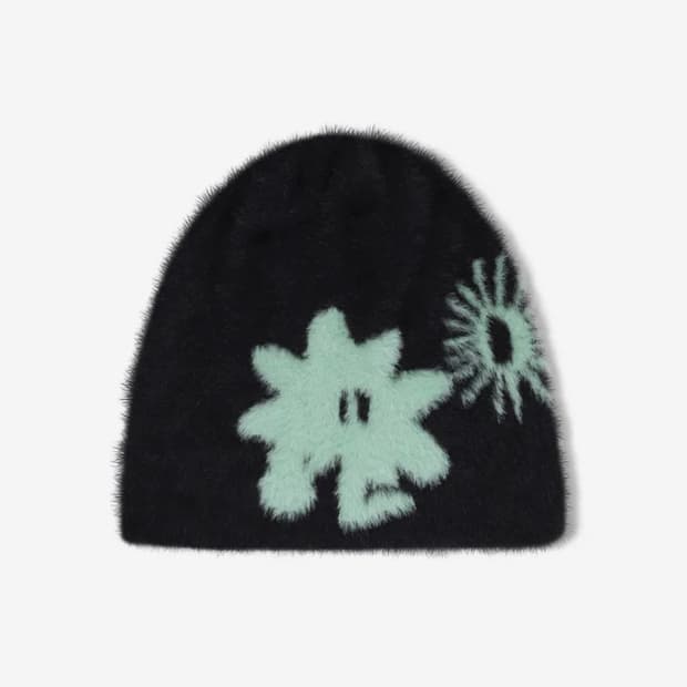썬러브 비니 블랙 Cali Shaggy Beanie Black