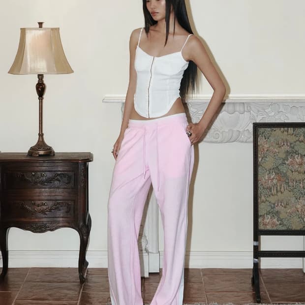 플리즈노팔로우 플노팔 코비 테리 팬츠 베이비 핑크