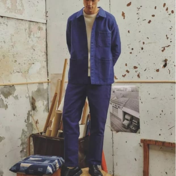 르몽생미셸 남성 몰스킨 워크자켓 블루 50