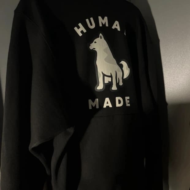 [L , 중고) 휴먼메이드 진돗개 후드티셔츠 블랙